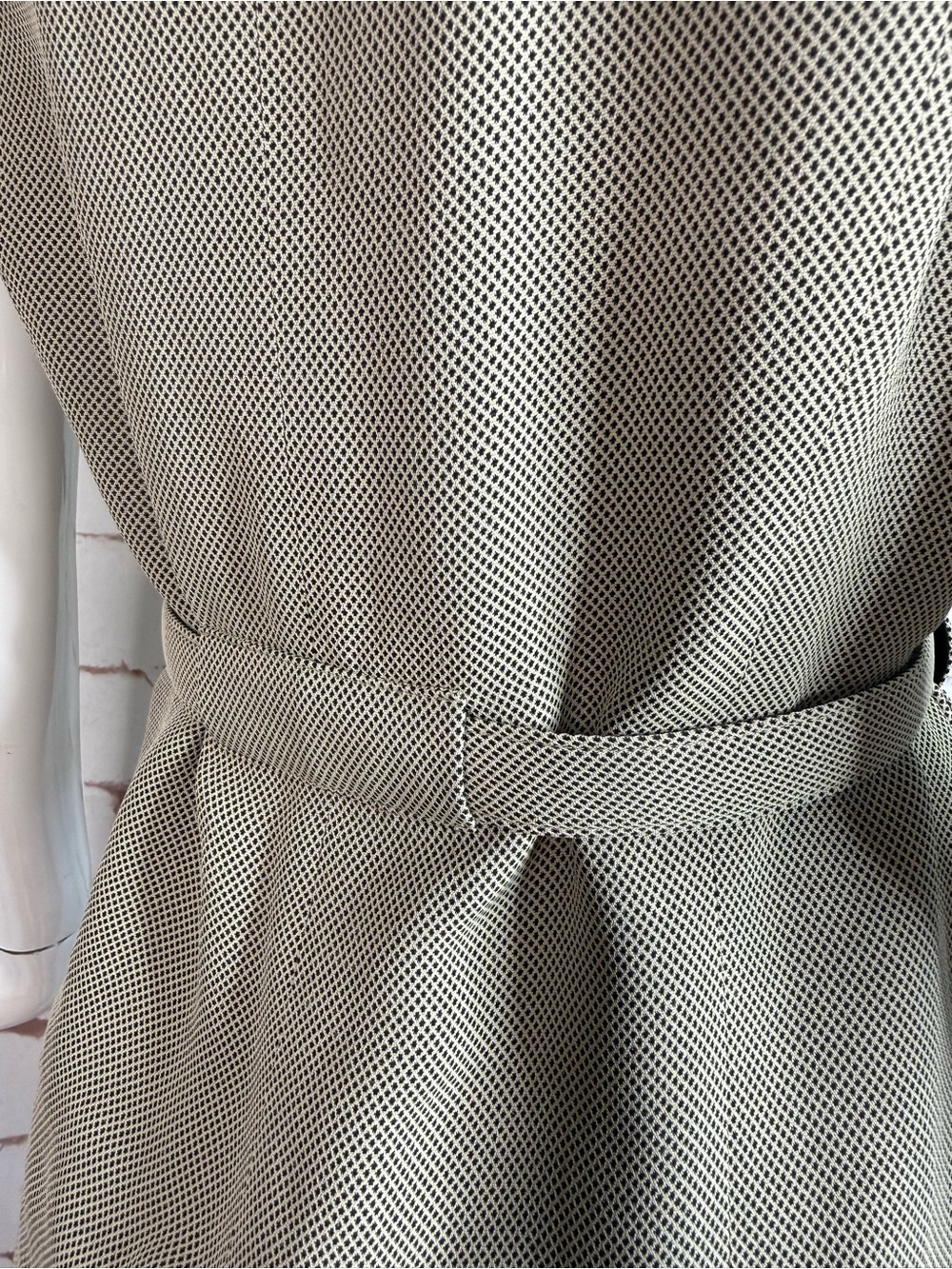 80s VTG ANN TAYLOR Petite 2 Piece Black & Tan Belted Jacket Pencil Skirt Suit 8P - Picture 11 of 15